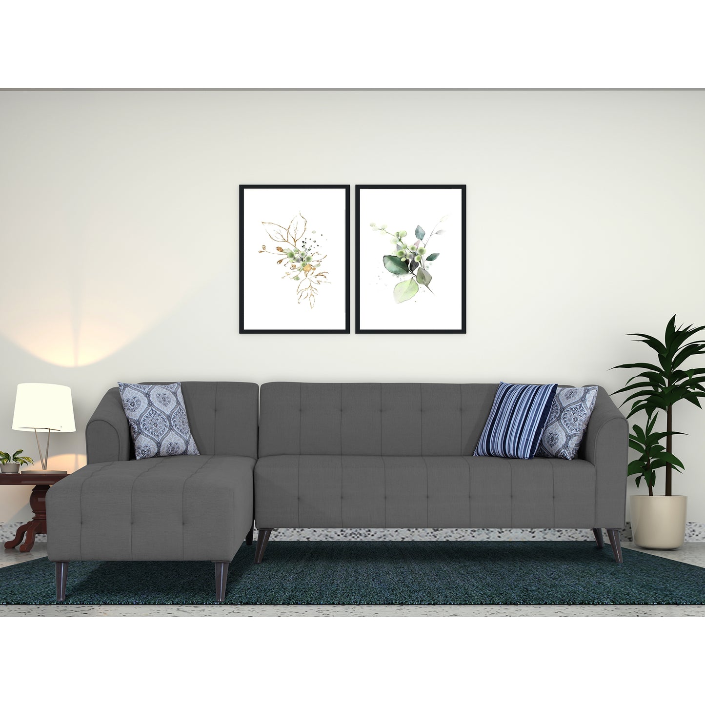 Adorn India Exclusive Mystic L Shape 6 Seater Sofa Set (LHS) (3 Year Warranty)