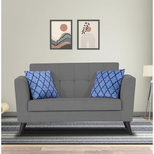 Adorn India Dannis 2 Seater Sofa (Grey) (3 Year Warranty)