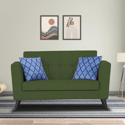 Adorn India Dannis 2 Seater Sofa (Green) (3 Year Warranty)