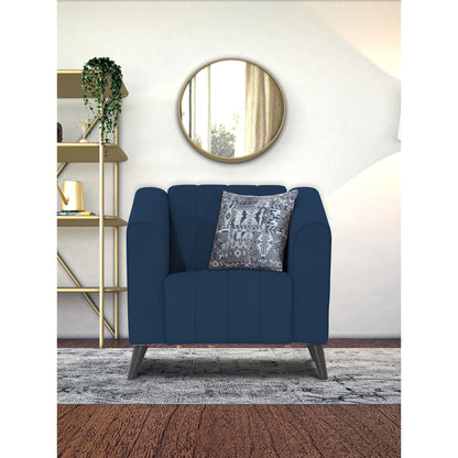 Adorn India Premium Laurel 1 Seater Sofa (Blue) (3 Year Warranty)