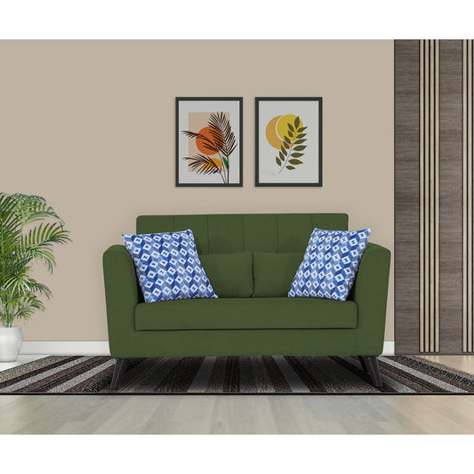 Adorn India Daniel 2 Seater Sofa (Green) (3 Year Warranty)