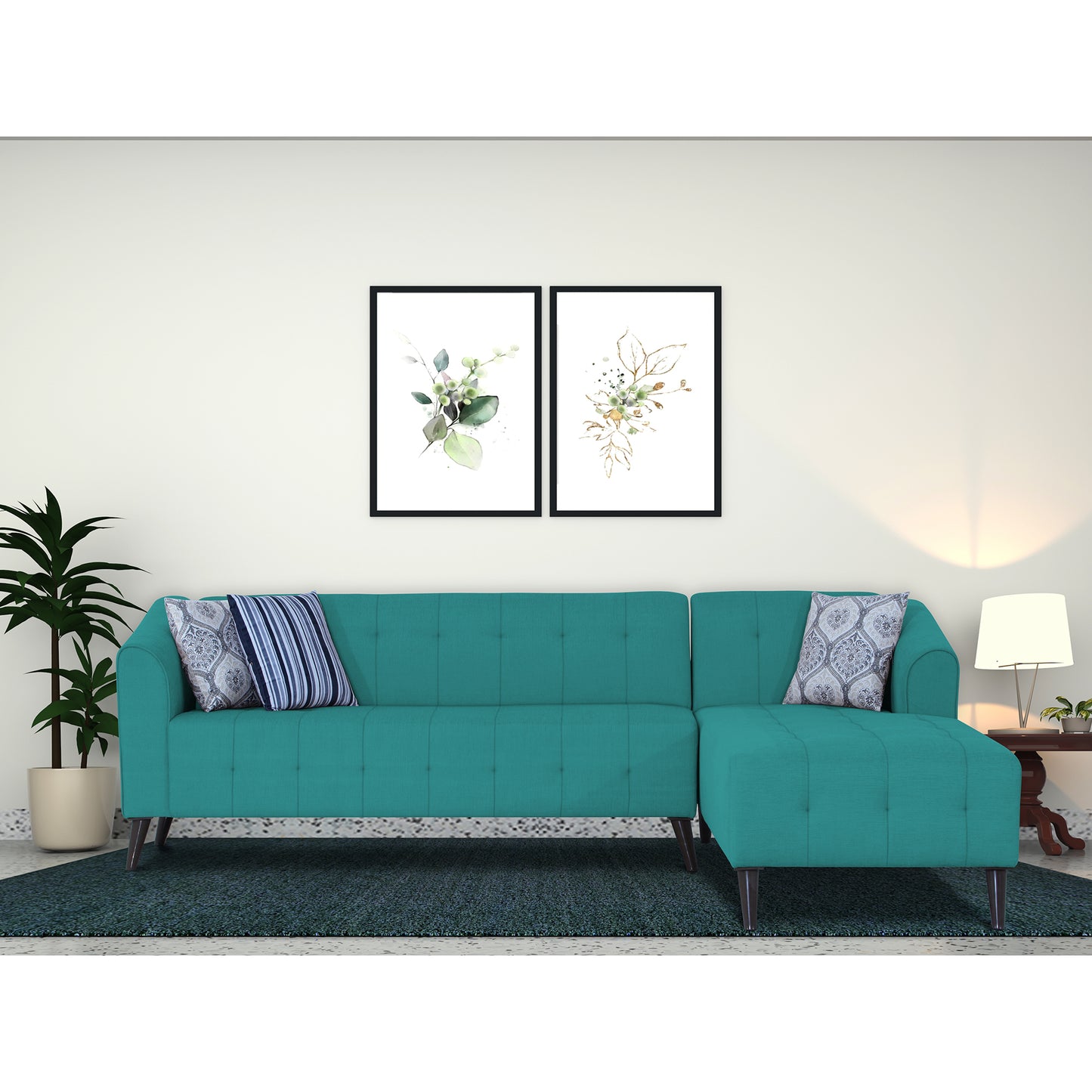 Adorn India Exclusive Mystic L Shape 6 Seater Sofa Set (RHS) (3 Year Warranty)