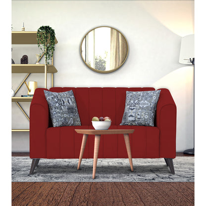 Adorn India Premium Laurel 2 Seater Sofa (Red) (3 Year Warranty)