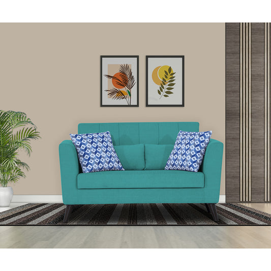 Adorn India Daniel 2 Seater Sofa (Aqua Blue) (3 Year Warranty)