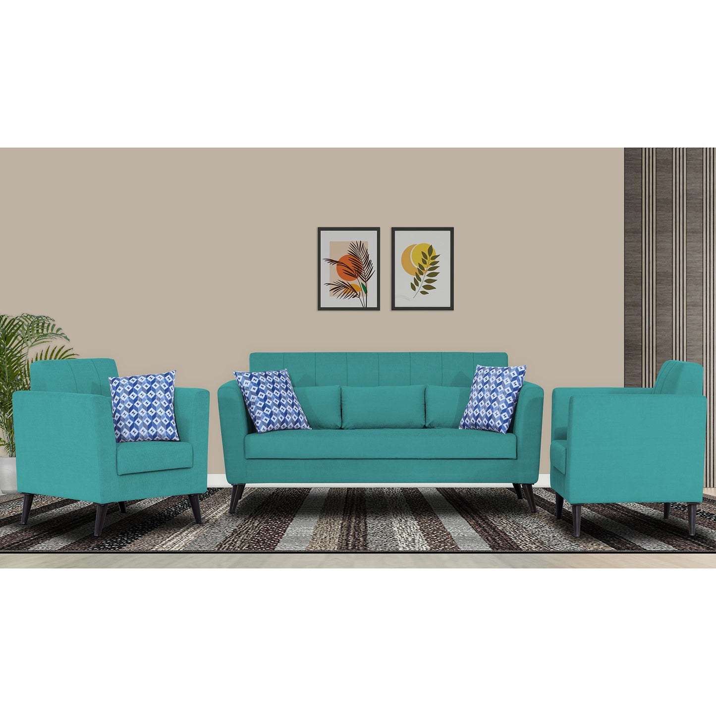 Adorn India Daniel 3+1+1 5 Seater Sofa Set
