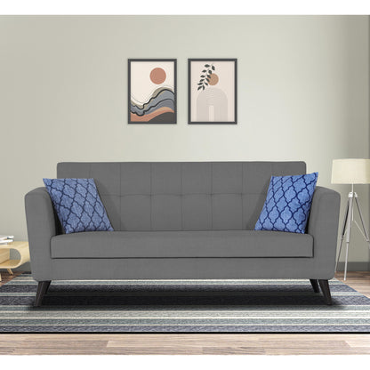 Adorn India Dannis 3 Seater Sofa (Grey) (3 Year Warranty)