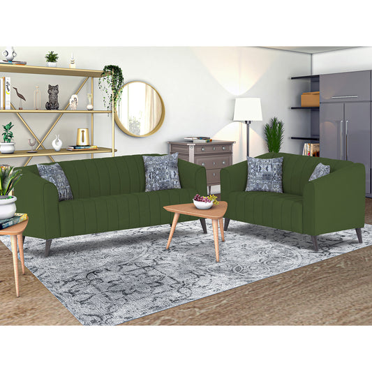 Adorn India Premium Laurel 3+2 5 Seater Sofa Set (Green) (3 Year Warranty)