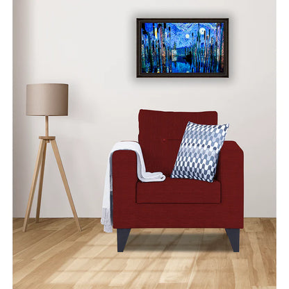 Adorn India Hallton Plain 2 Seater Sofa (Beige) (3 Year Warranty)