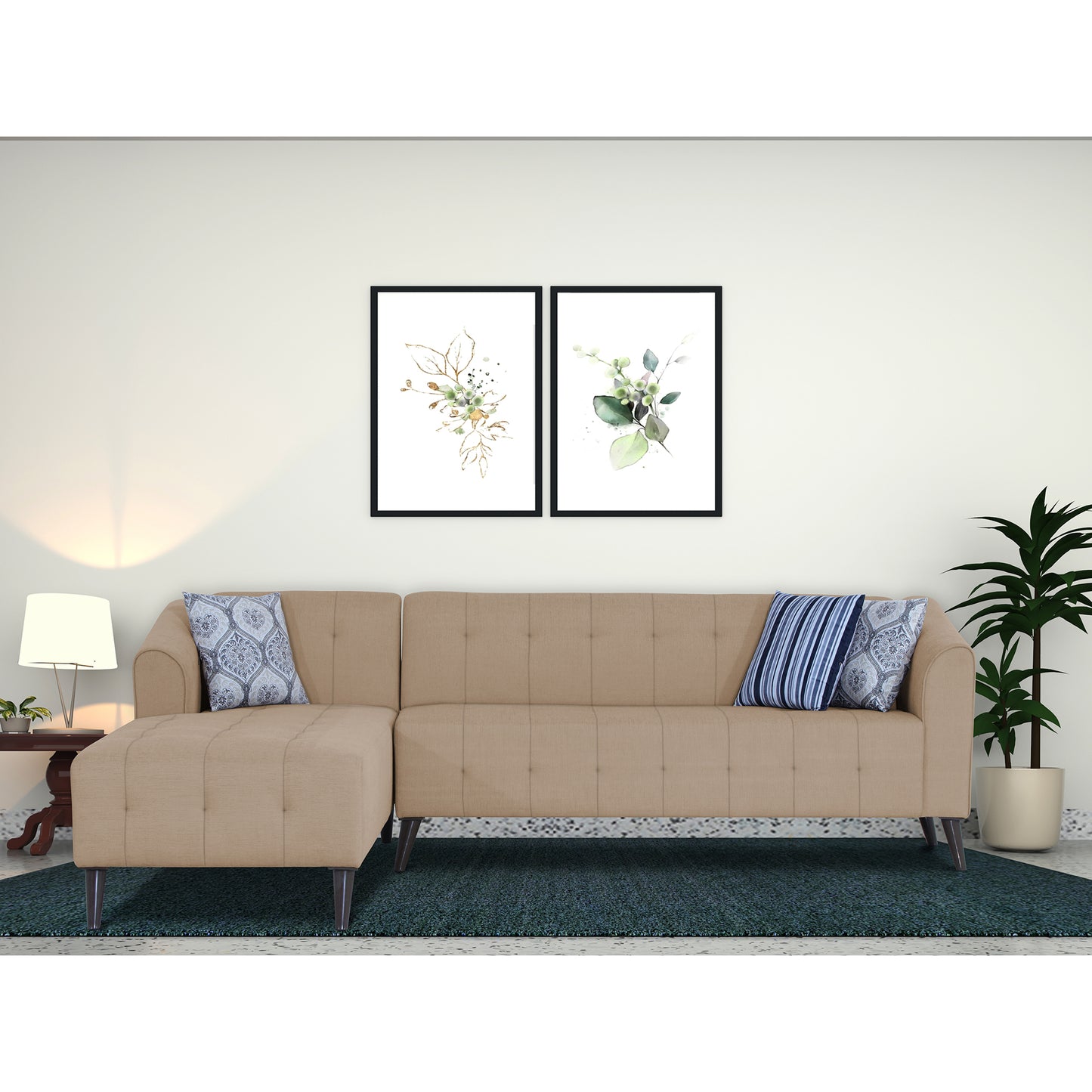 Adorn India Exclusive Mystic L Shape 6 Seater Sofa Set (LHS) (3 Year Warranty)