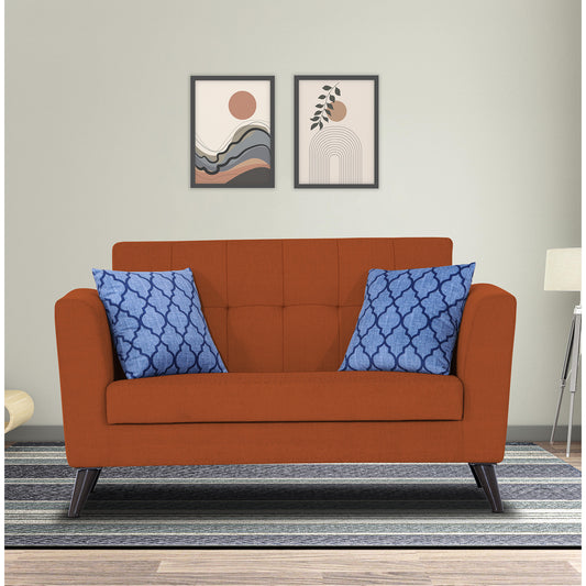 Adorn India Dannis 2 Seater Sofa (Rust) (3 Year Warranty)