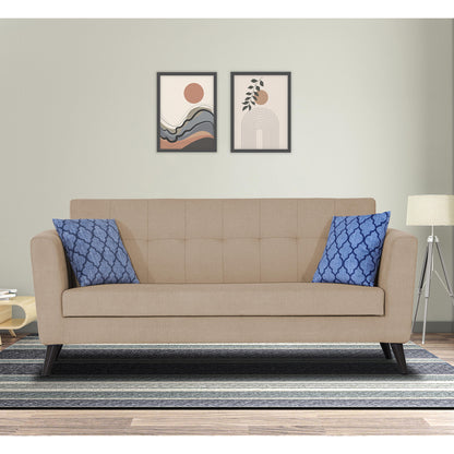 Adorn India Dannis 3 Seater Sofa (Beige) (3 Year Warranty)
