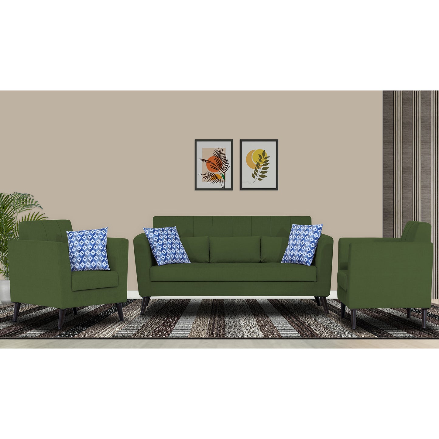 Adorn India Daniel 3+1+1 5 Seater Sofa Set