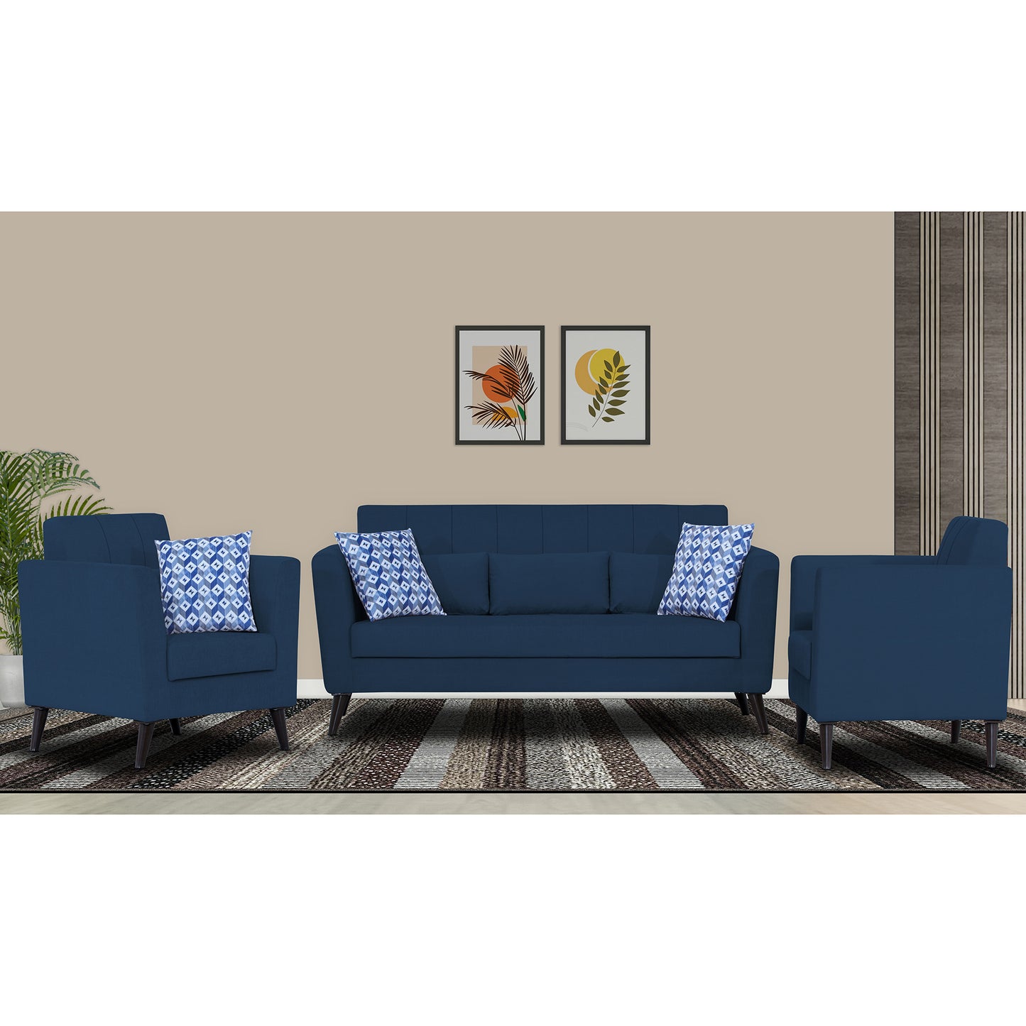 Adorn India Daniel 3+1+1 5 Seater Sofa Set