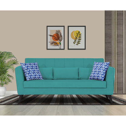 Adorn India Daniel 3 Seater Sofa (Aqua Blue) (3 Year Warranty)