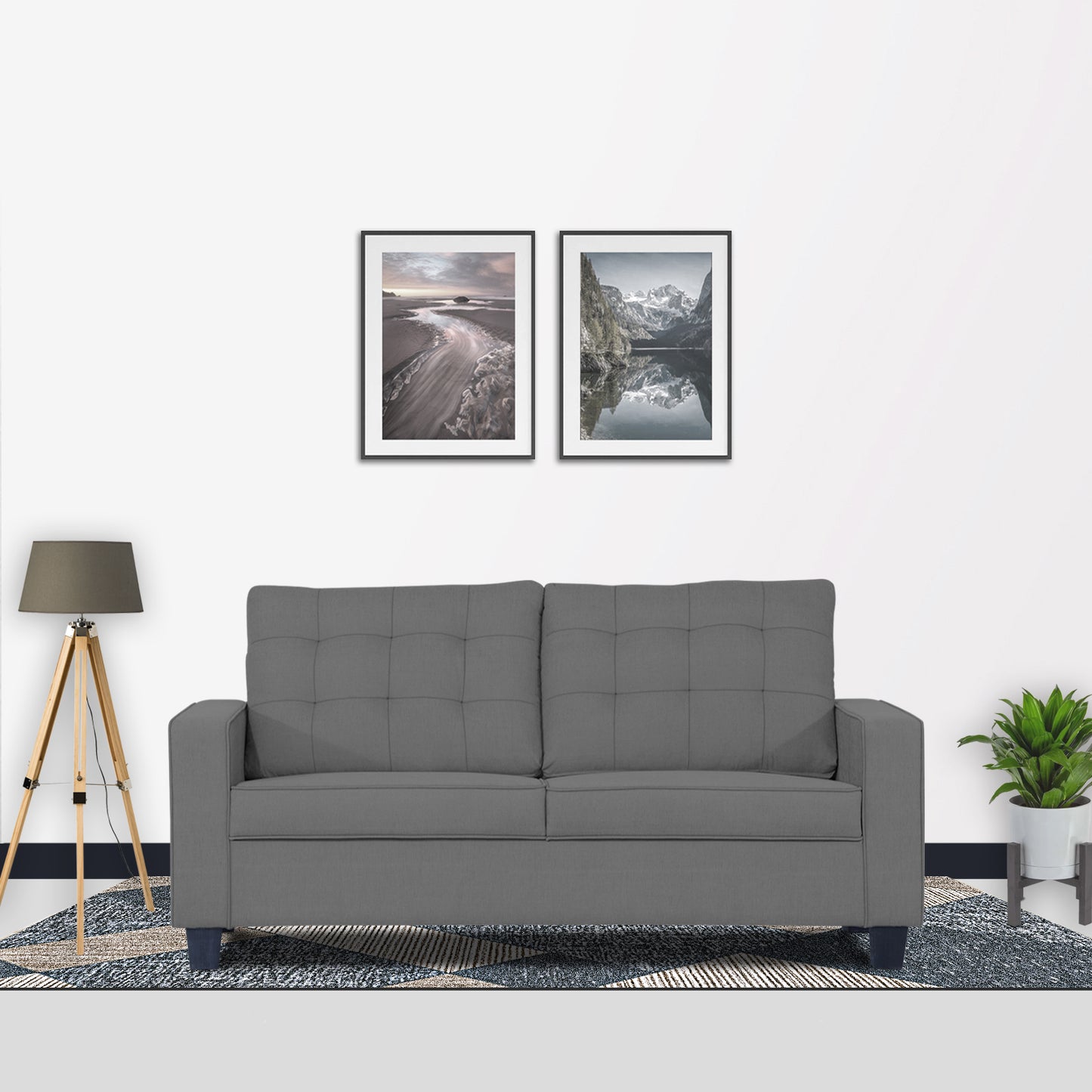 Adorn India Raptor 3 Seater Sofa (Grey)