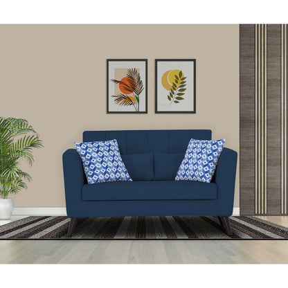Adorn India Daniel 2 Seater Sofa (Blue) (3 Year Warranty)