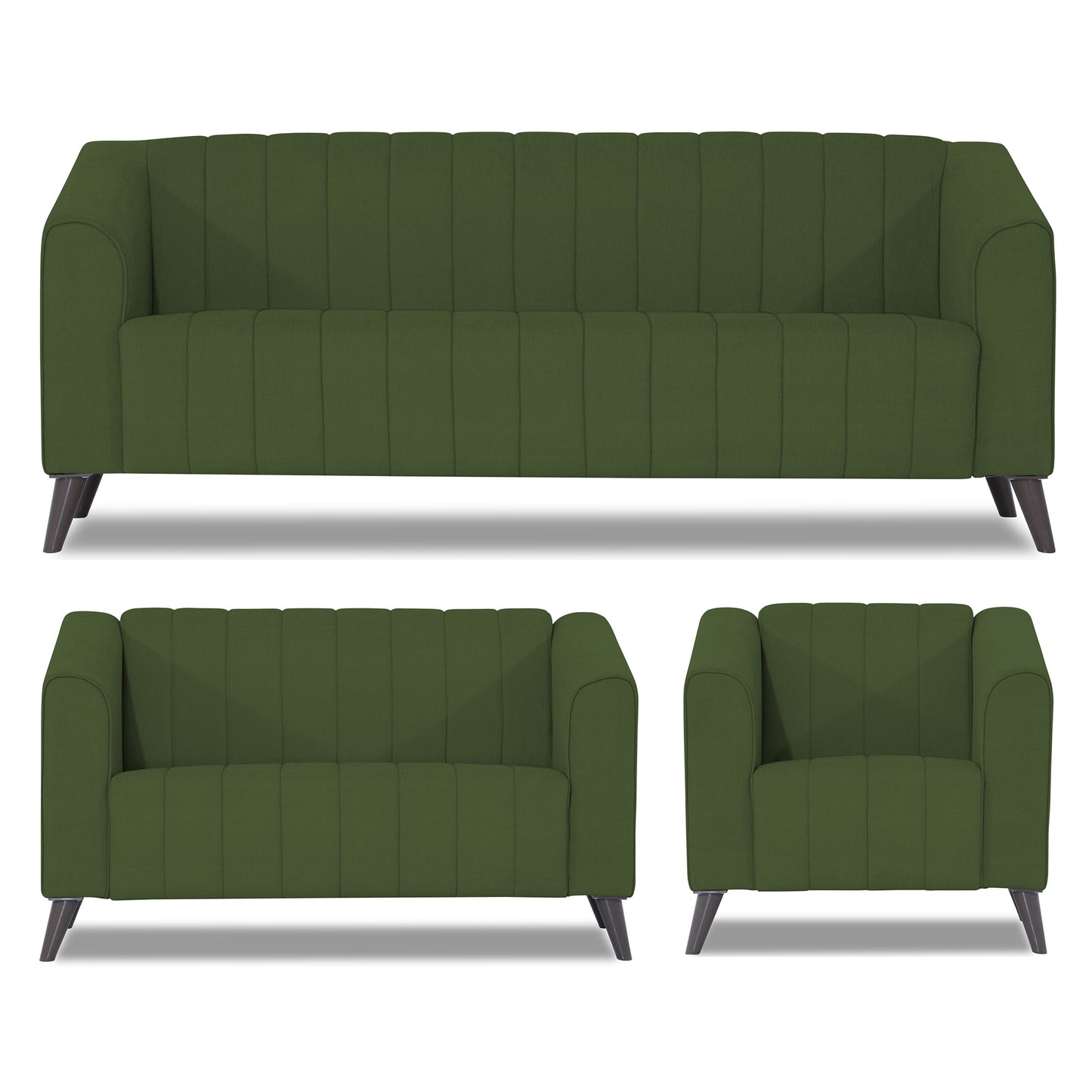 Adorn India Premium Laurel 3+2+1 6 Seater Sofa Set (Green) (3 Year Warranty)