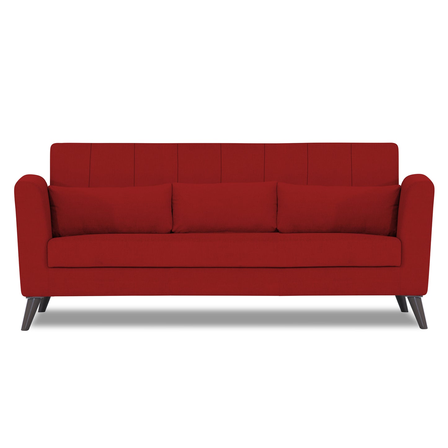 Adorn India Daniel 3 Seater Sofa (Red) (3 Year Warranty)