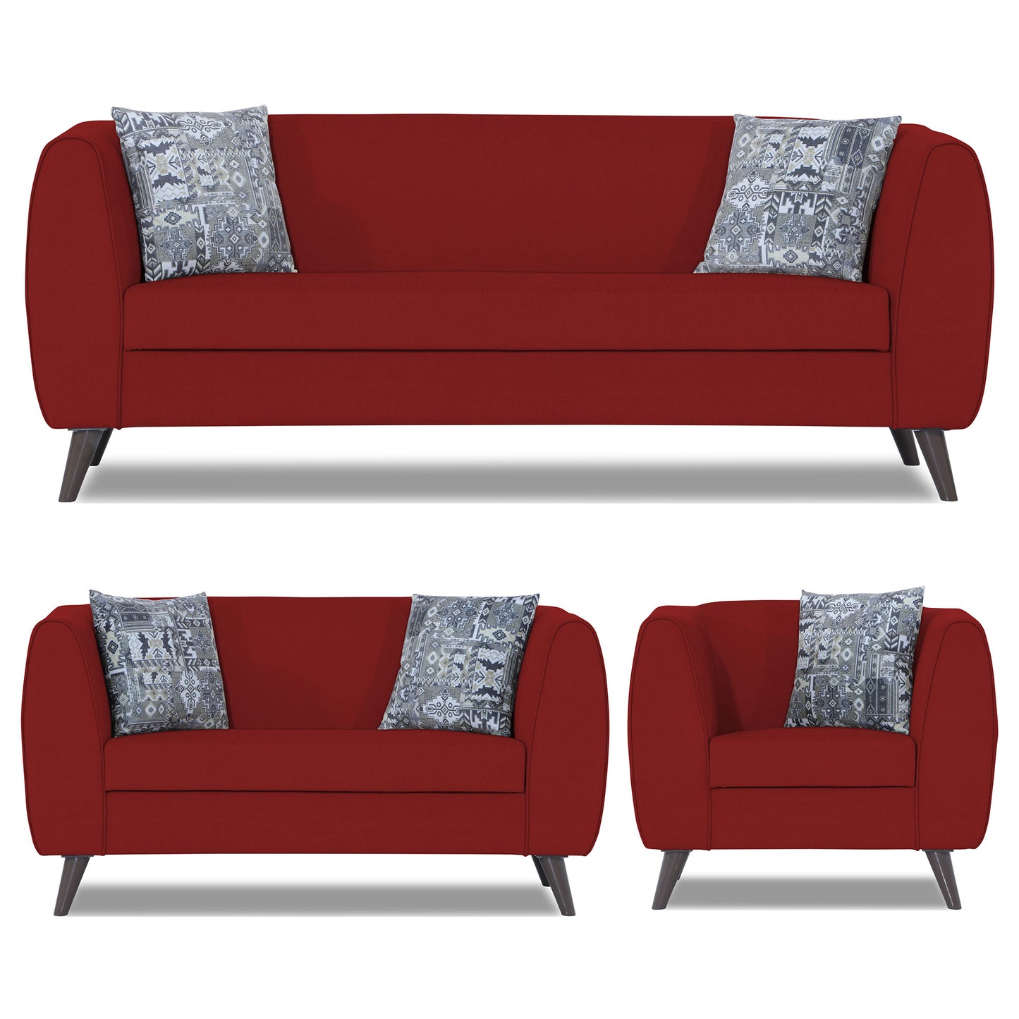 Adorn India Mason 3+2+1 6 Seater Sofa Set (Aqua Blue)