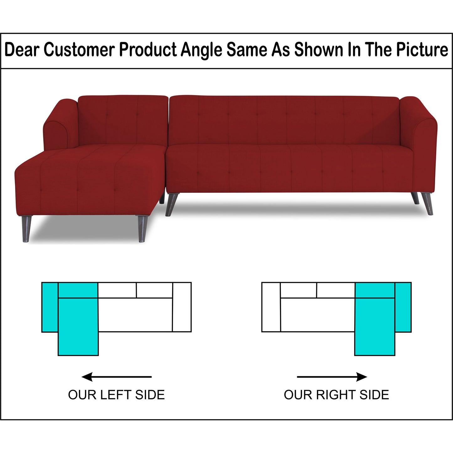 Adorn India Exclusive Mystic L Shape 6 Seater Sofa Set (LHS) (3 Year Warranty)