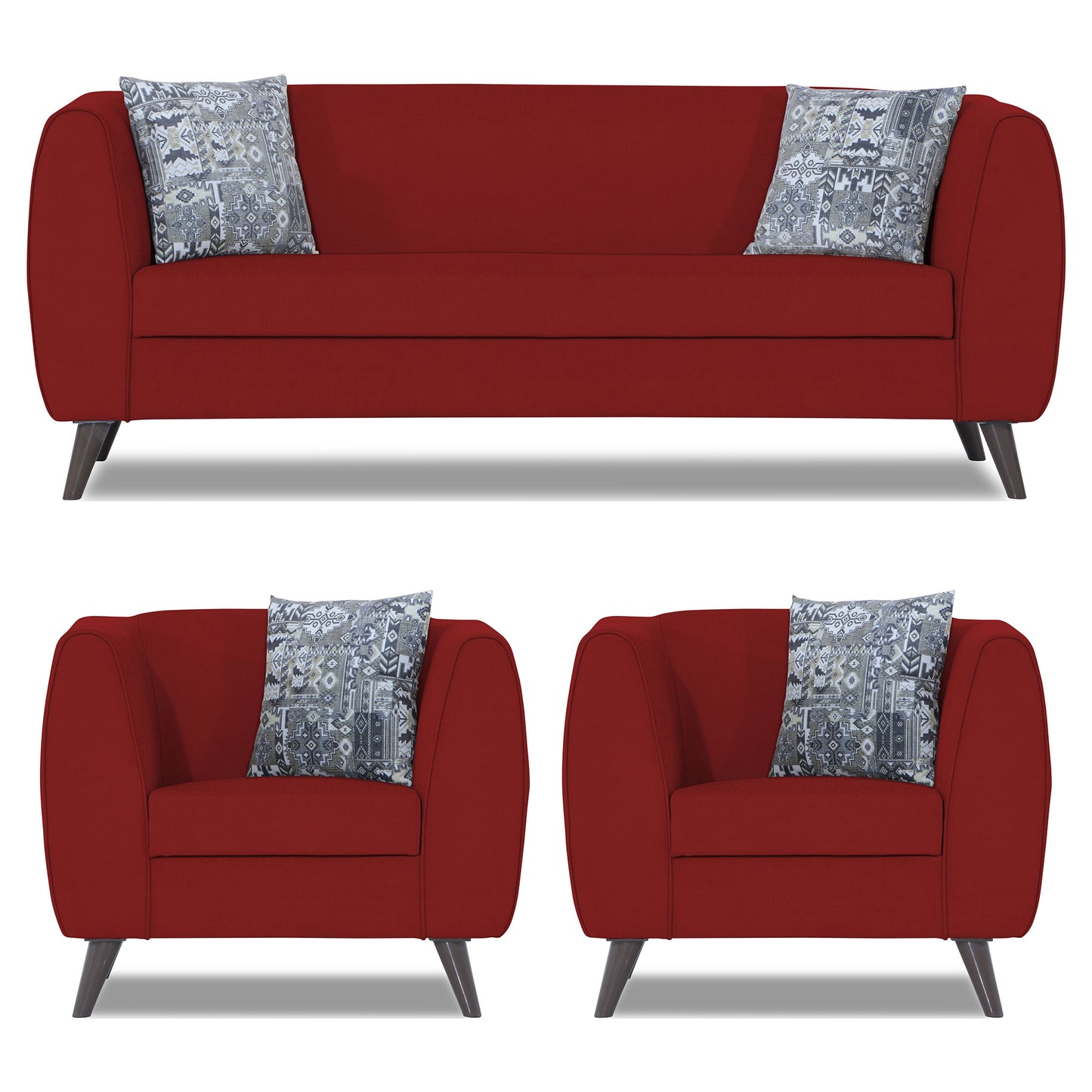 Adorn India Mason 3+1+1 5 Seater Sofa Set (Aqua Blue)