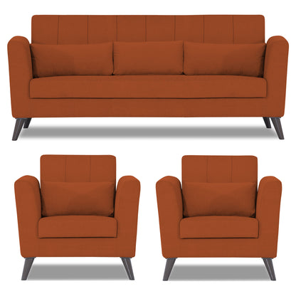 Adorn India Daniel 3+1+1 5 Seater Sofa Set (Rust) (3 Year Warranty)