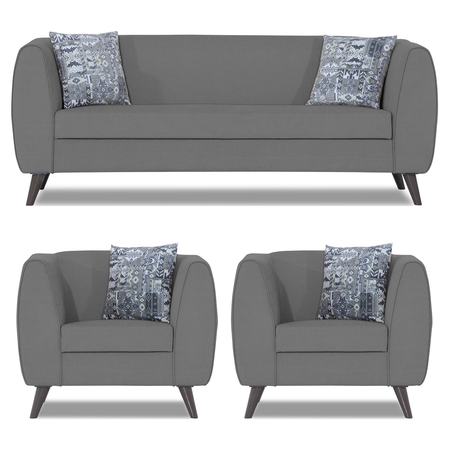 Adorn India Mason 3+1+1 5 Seater Sofa Set (Aqua Blue)