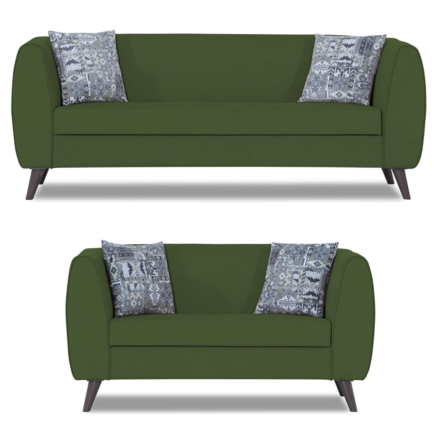 Adorn India Mason 3+2 5 Seater Sofa Set (Aqua Blue)