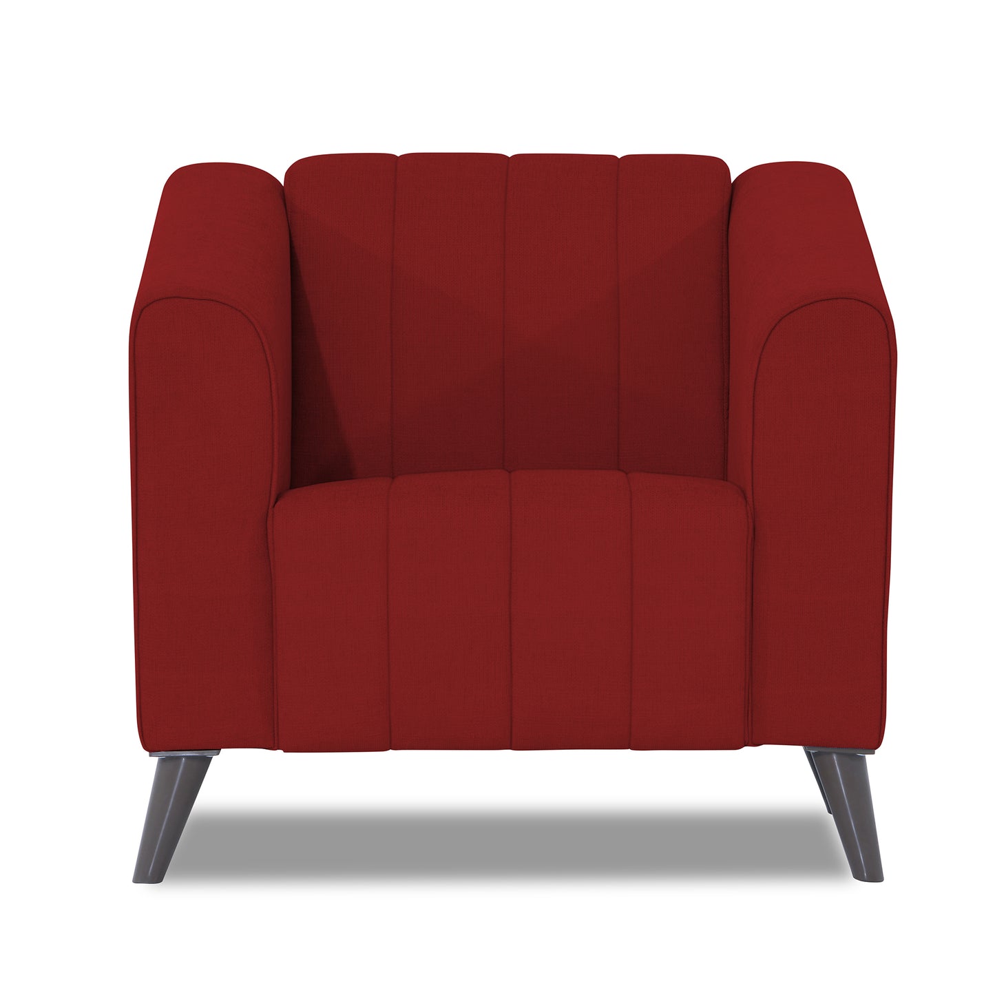 Adorn India Premium Laurel 1 Seater Sofa (Red) (3 Year Warranty)