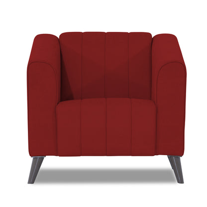 Adorn India Premium Laurel 1 Seater Sofa (Red) (3 Year Warranty)