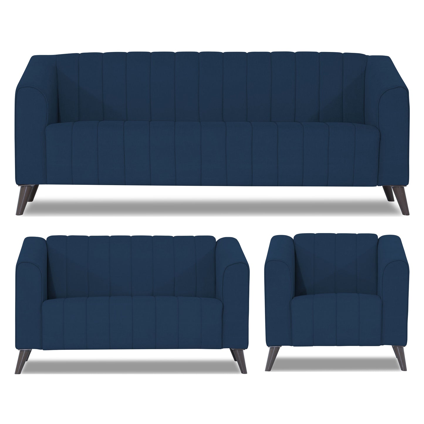 Adorn India Premium Laurel 3+2+1 6 Seater Sofa Set (Blue) (3 Year Warranty)