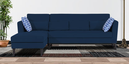 Adorn India Daniel L Shape 6 Seater Sofa Set LHS (Blue) (3 Year Warranty)