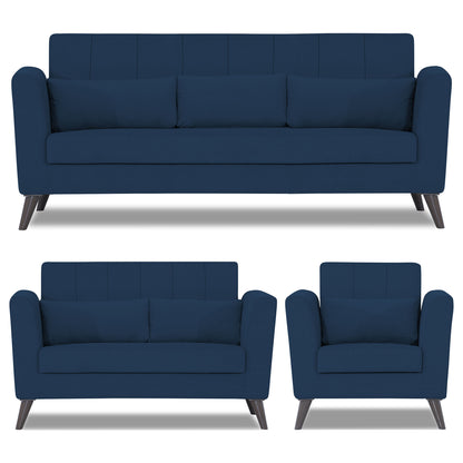 Adorn India Daniel 3+2+1 6 Seater Sofa Set (Blue) (3 Year Warranty)