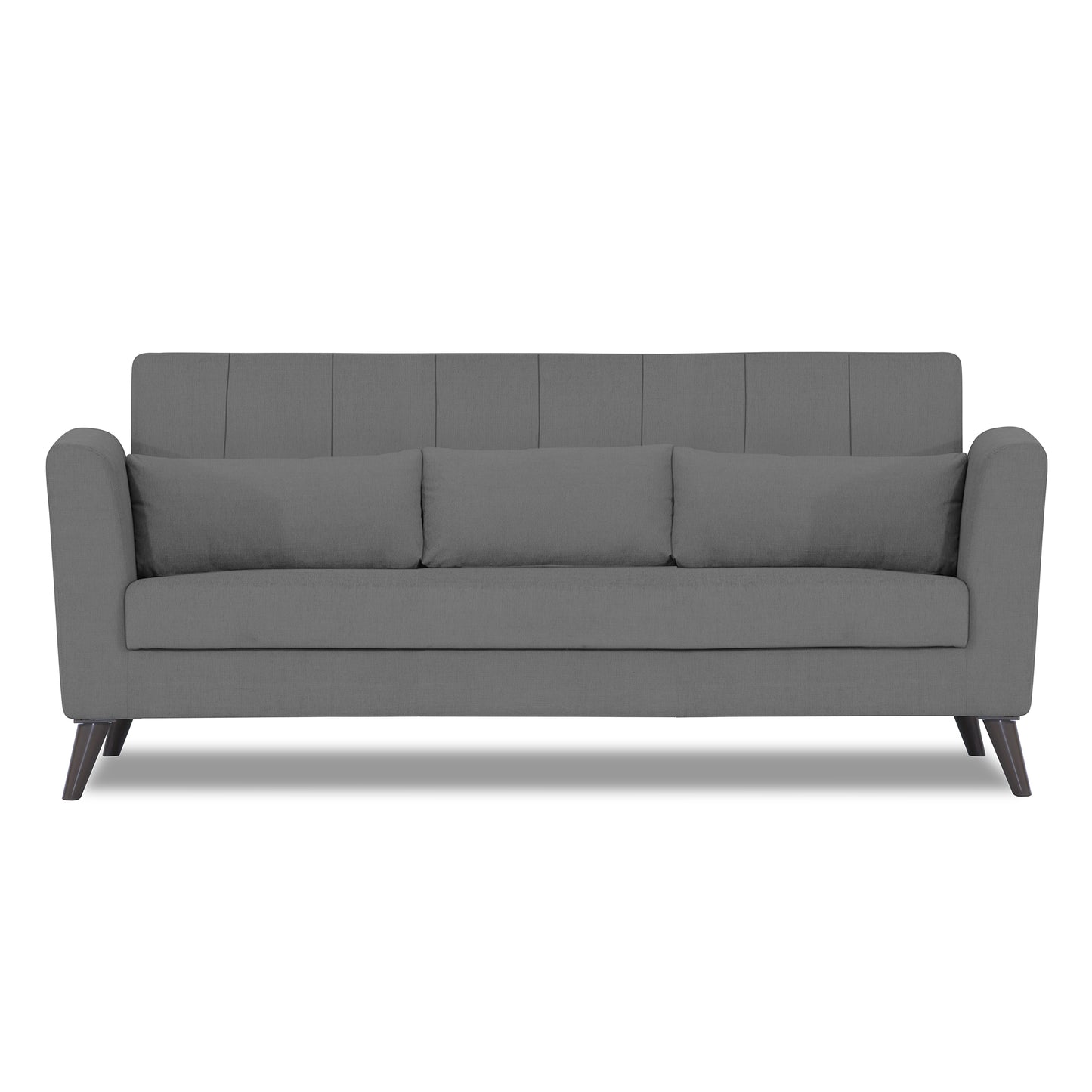 Adorn India Daniel 3 Seater Sofa (Grey) (3 Year Warranty)