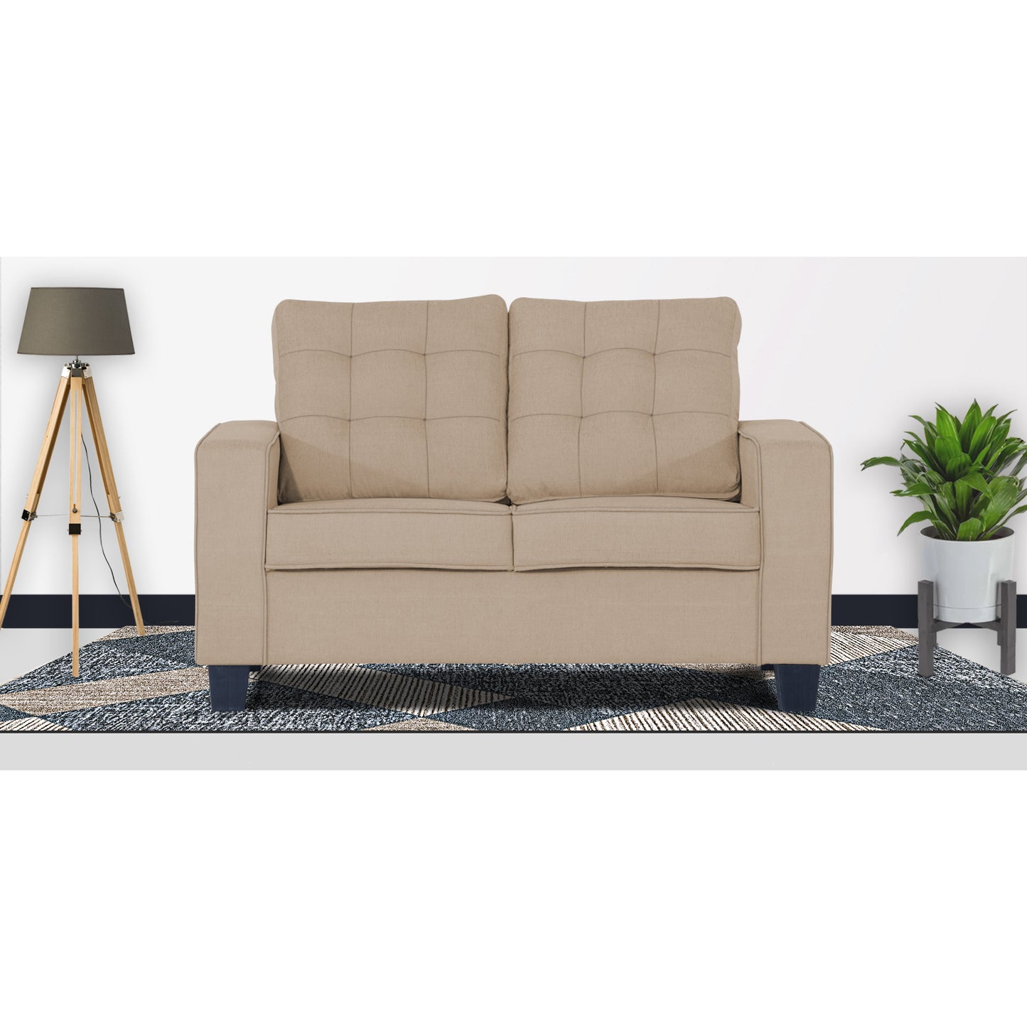 Adorn India Raptor 2 Seater Sofa (Beige)