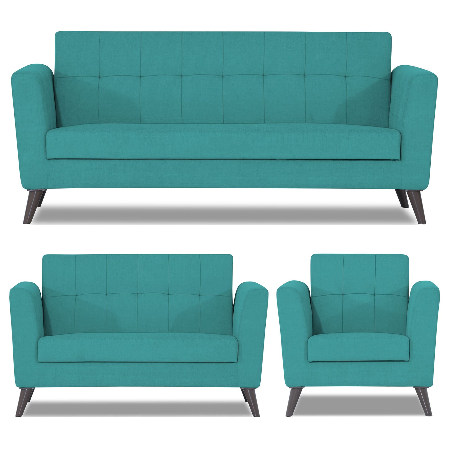 Adorn India Dannis 3+2+1 6 Seater Sofa Set (Aqua Blue) (3 Year Warranty)