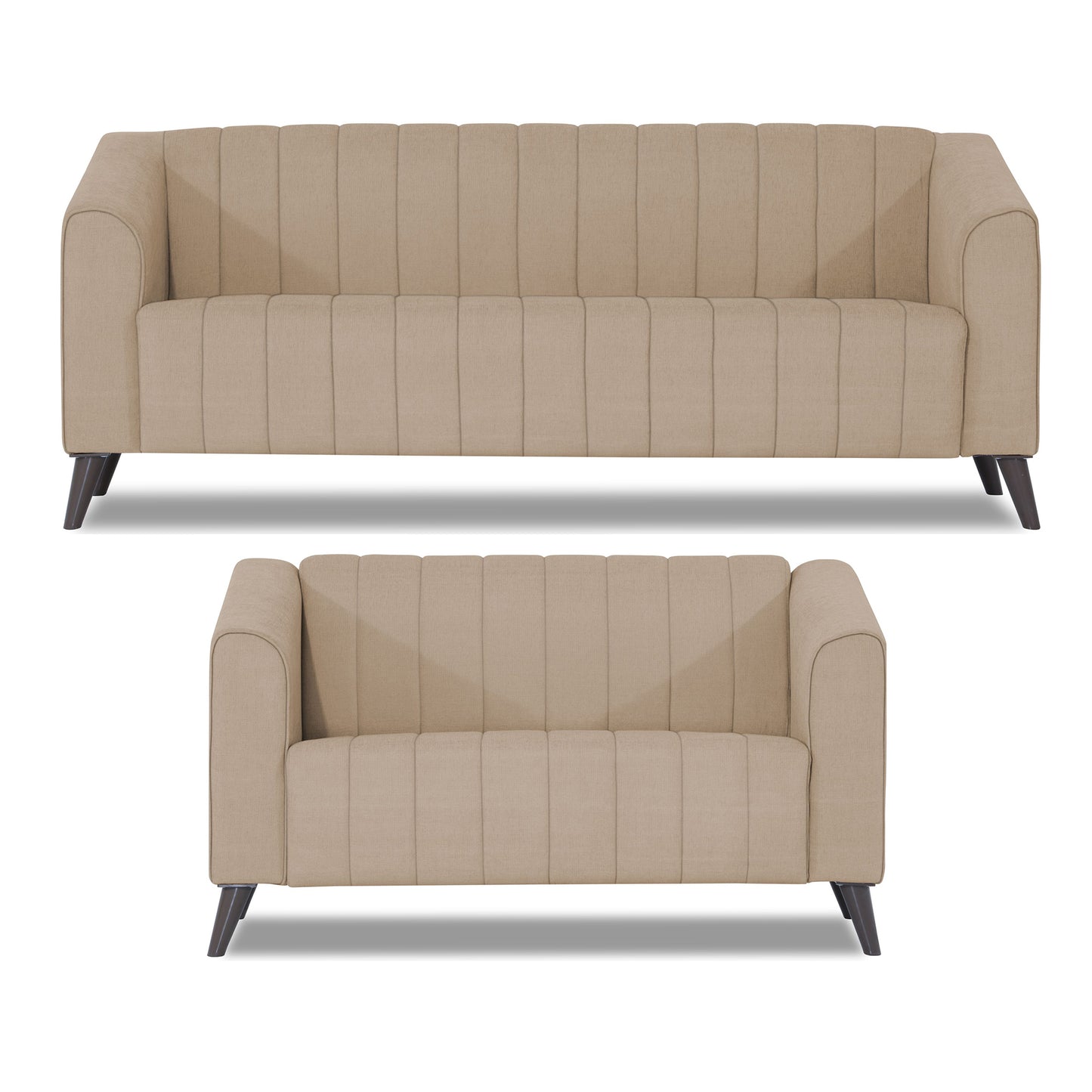 Adorn India Premium Laurel 3+2 5 Seater Sofa Set (Beige) (3 Year Warranty)