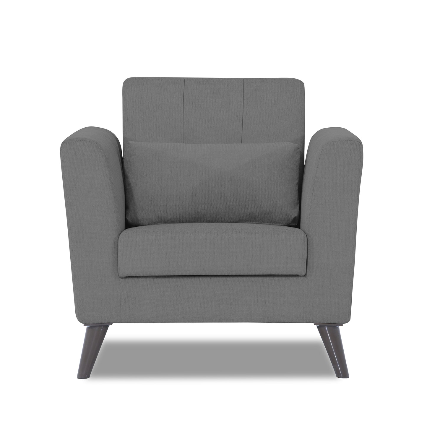 Adorn India Daniel 1 Seater Sofa (Grey) (3 Year Warranty)