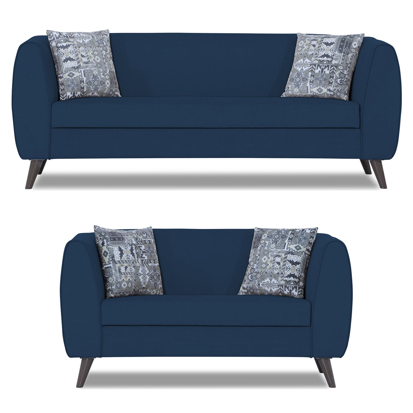 Adorn India Mason 3+2 5 Seater Sofa Set (Aqua Blue)
