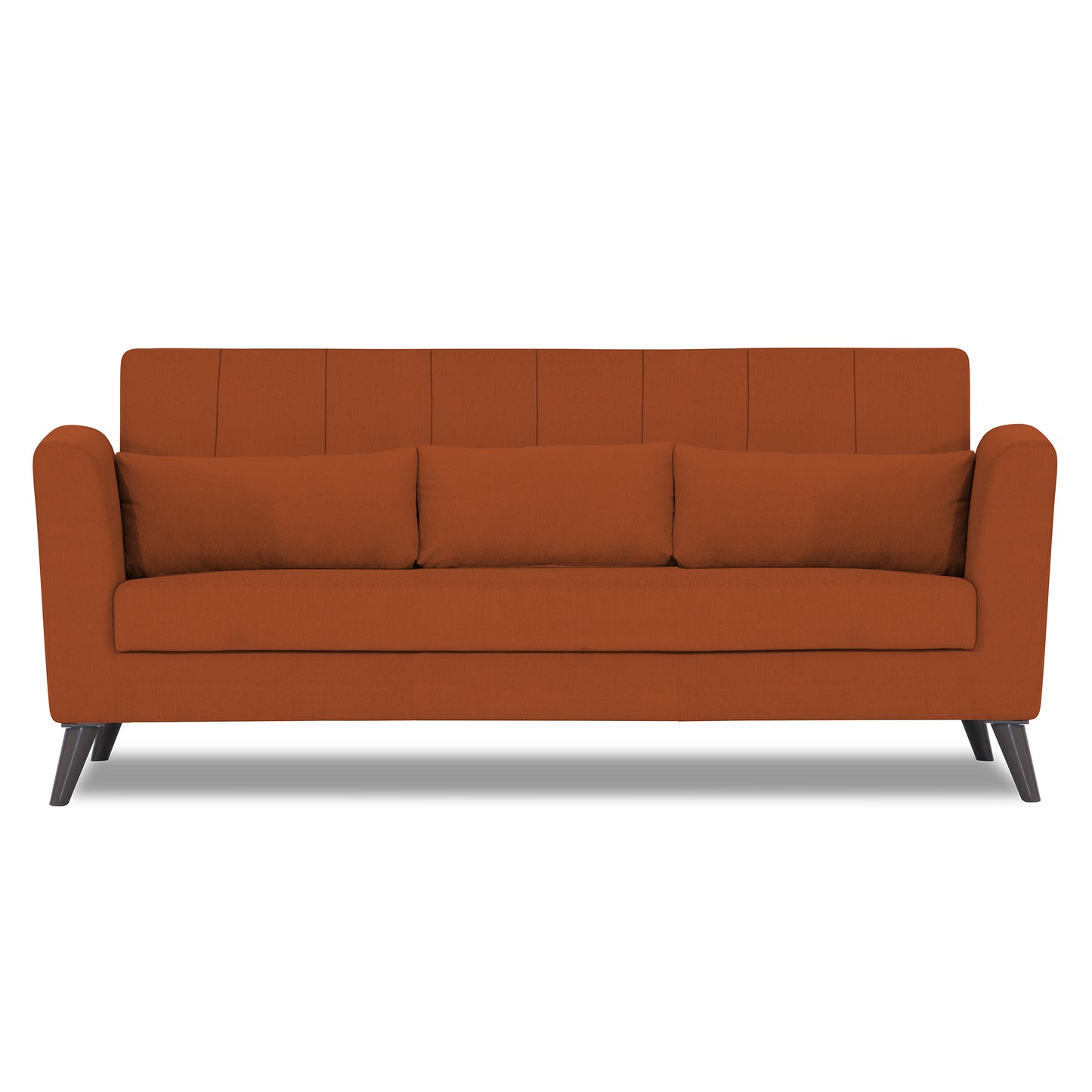 Adorn India Daniel 3 Seater Sofa (Rust) (3 Year Warranty)
