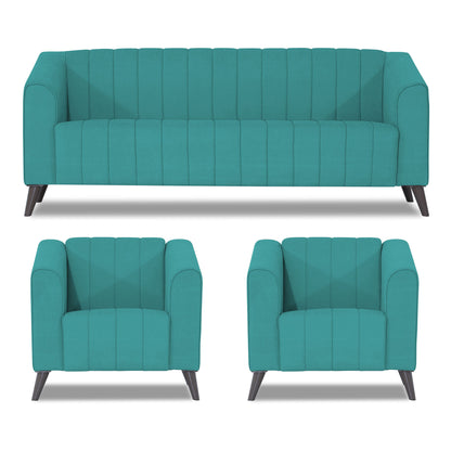 Adorn India Premium Laurel 3+1+1 5 Seater Sofa Set (Aqua Blue) (3 Year Warranty)