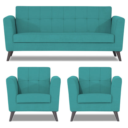 Adorn India Dannis 3+1+1 5 Seater Sofa Set (Aqua Blue) (3 Year Warranty)