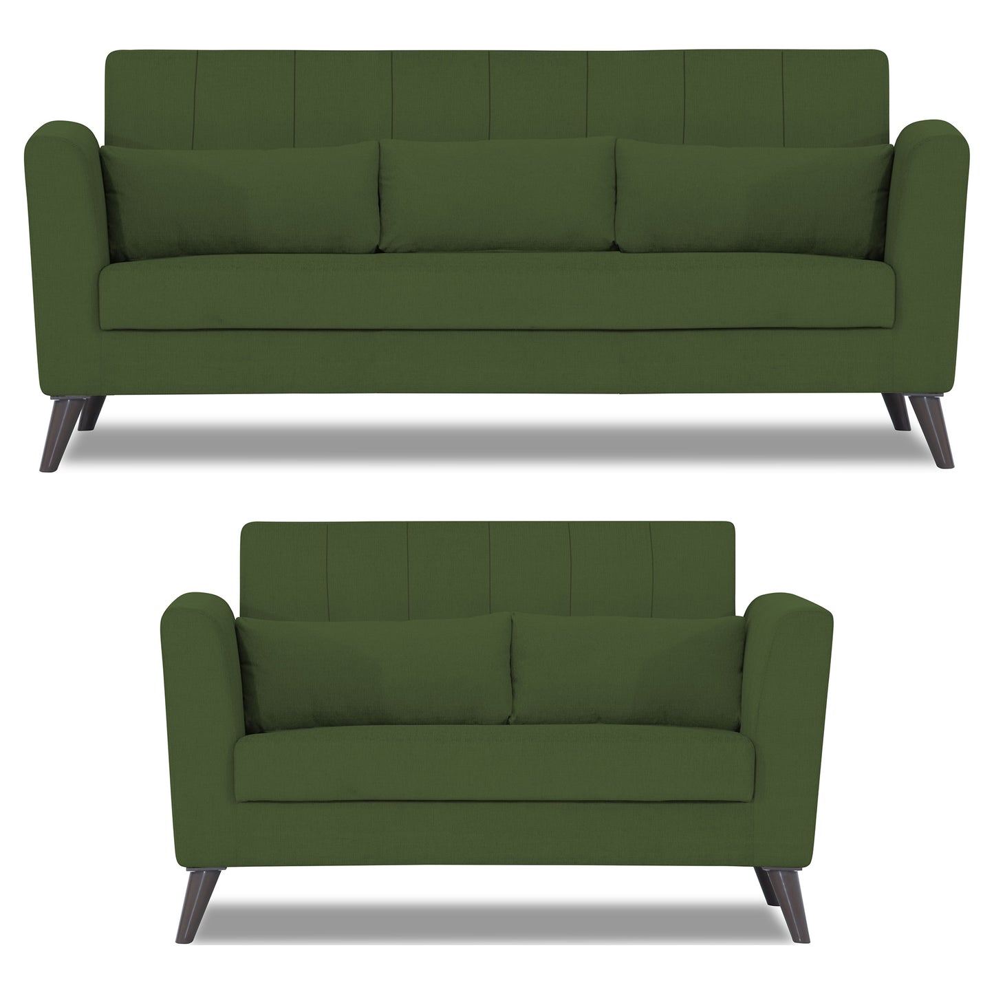 Adorn India Daniel 3+2 5 Seater Sofa Set (Green) (3 Year Warranty)