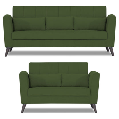 Adorn India Daniel 3+2 5 Seater Sofa Set (Green) (3 Year Warranty)
