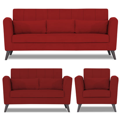 Adorn India Daniel 3+2+1 6 Seater Sofa Set (Red) (3 Year Warranty)