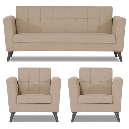 Adorn India Dannis 3+1+1 5 Seater Sofa Set (Beige) (3 Year Warranty)
