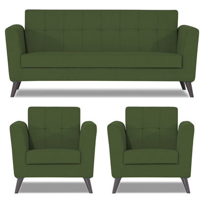 Adorn India Dannis 3+1+1 5 Seater Sofa Set (Green) (3 Year Warranty)