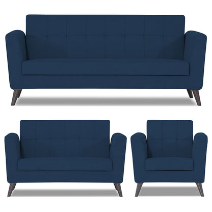 Adorn India Dannis 3+2+1 6 Seater Sofa Set (Blue) (3 Year Warranty)