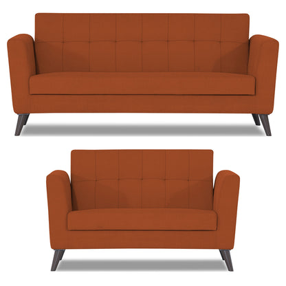 Adorn India Dannis 3+2 5 Seater Sofa Set (Rust) (3 Year Warranty)