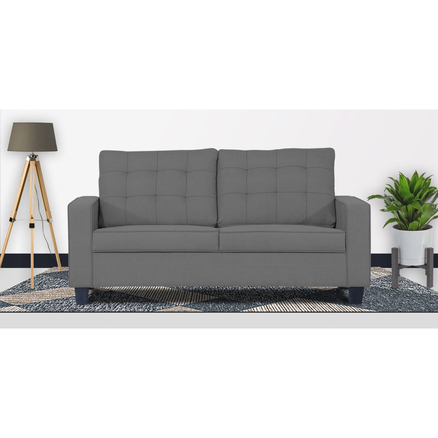 Adorn India Raptor 3 Seater Sofa (Grey)